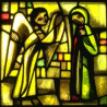 Icon on wood, small - Stained-glass window: Annunciation